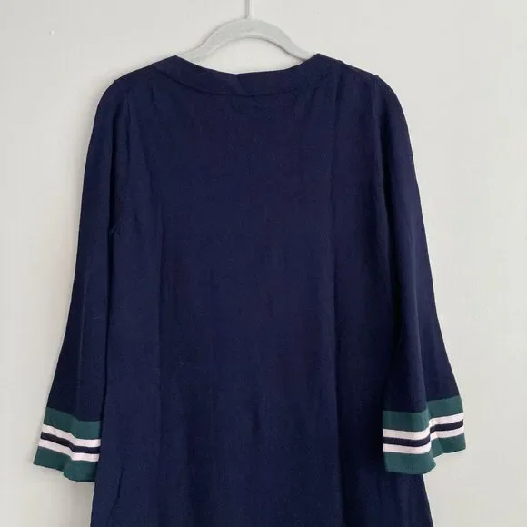 Boden Womens Trudy Knit Dress Size 12 Wool Cotton Blend Navy Green - Picture 8 of 11